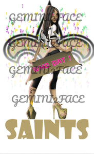 Saints Pinup w/background PNG PNG File Gemini2face Art E-Store 