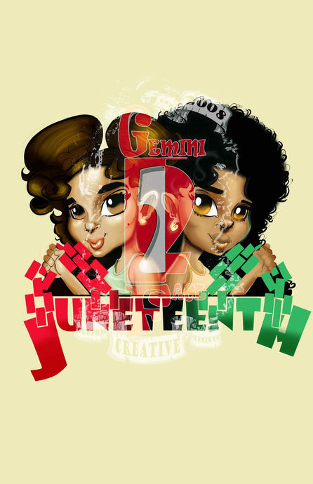 Juneteenth Girls PNG PNG File Gemini2face Art E-Store 