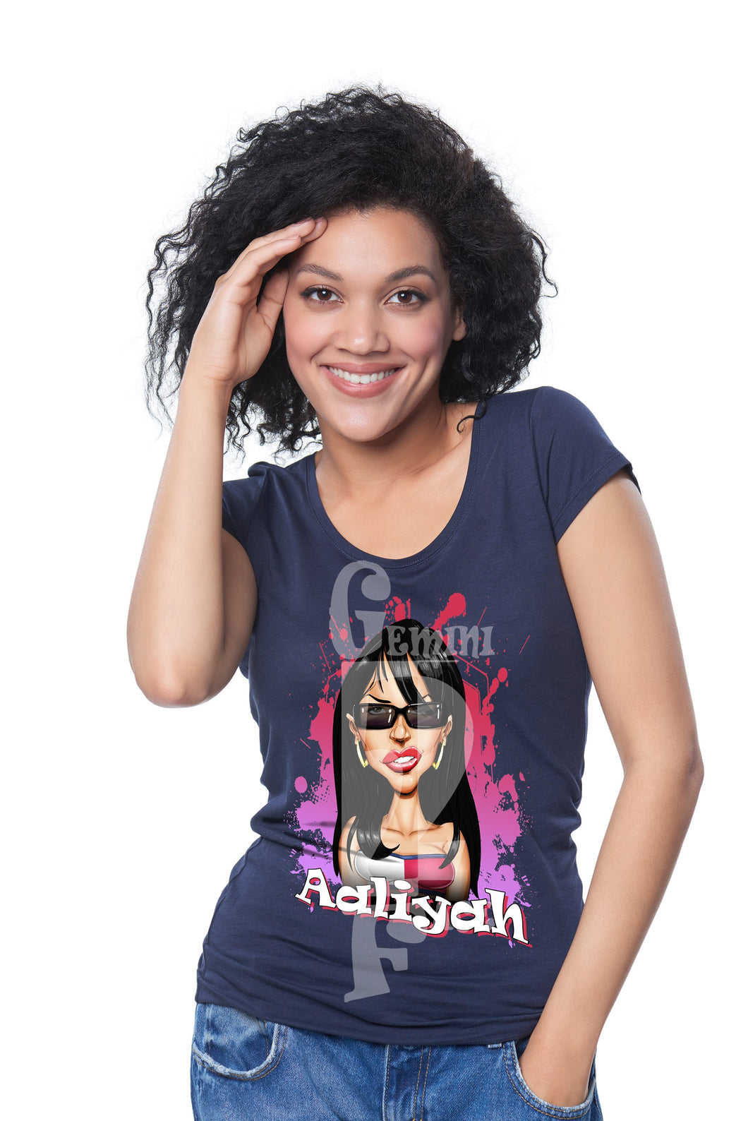 Aaliyah w/glasses Oki Transfer (11x17) Gemini2face Art E-Store 