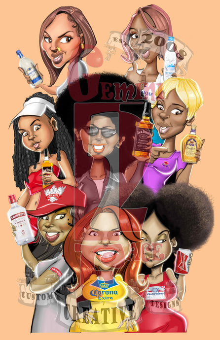 Adult Beverages Mural w/o background PNG PNG File Gemini2face Art E-Store 