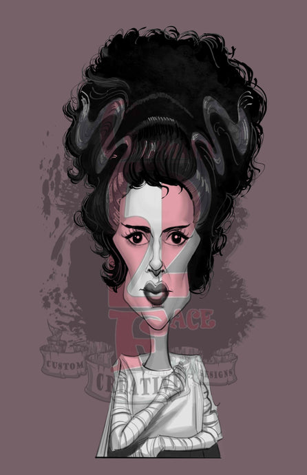 Bride of Frankenstein w/o background PNG PNG File Gemini2face Art E-Store 