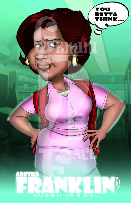 Aretha Franklin PNG PNG File Gemini2face Art E-Store 