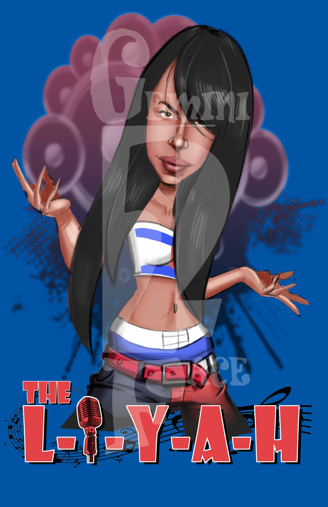 Aaliyah PNG PNG File Gemini2face Art E-Store 