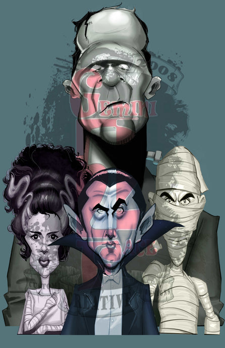Old School Horror Villains w/o background PNG PNG File Gemini2face Art E-Store 