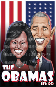 The Obamas Canvas Line Art Line Art Gemini2face Art E-Store 