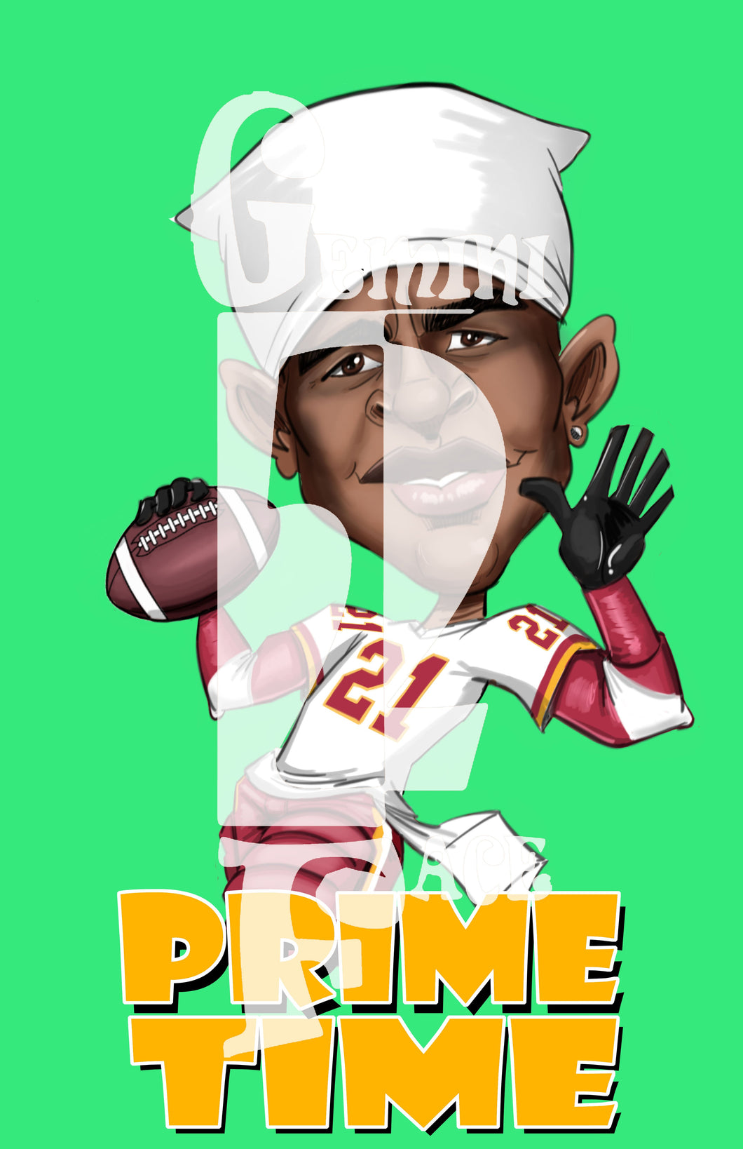 Deion Redskins (exclusive) PNG PNG File Gemini2face Art E-Store 