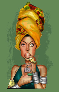 Erykah w/o background PNG PNG File Gemini2face Art E-Store 