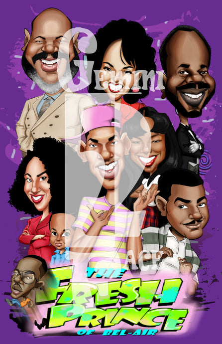 The Fresh Prince Crew (new Vivian) w/background PNG PNG File Gemini2face Art E-Store 