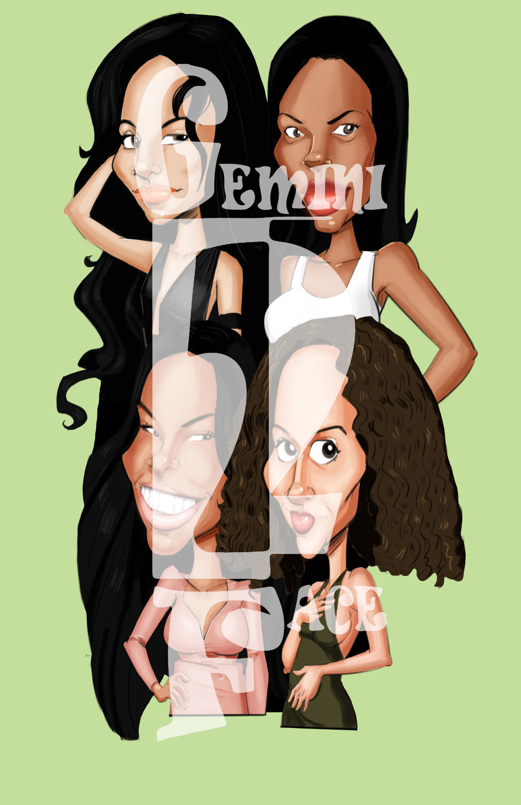Girlfriends w/o background PNG PNG File Gemini2face Art E-Store 