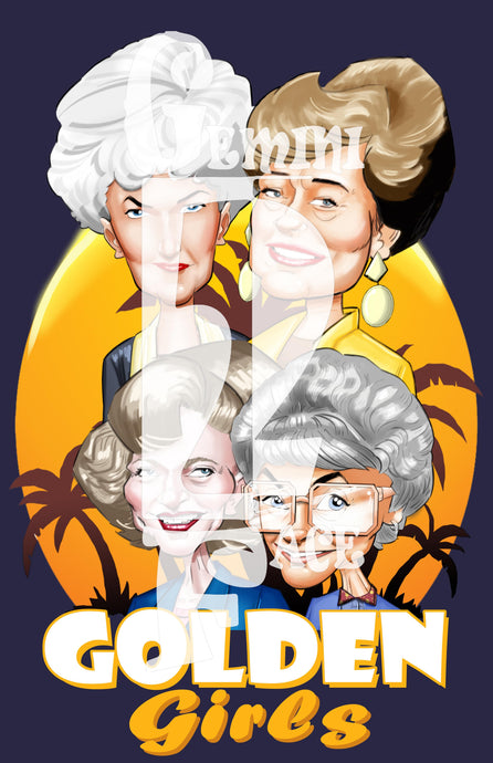 Golden Girls w/background PNG PNG File Gemini2face Art E-Store 