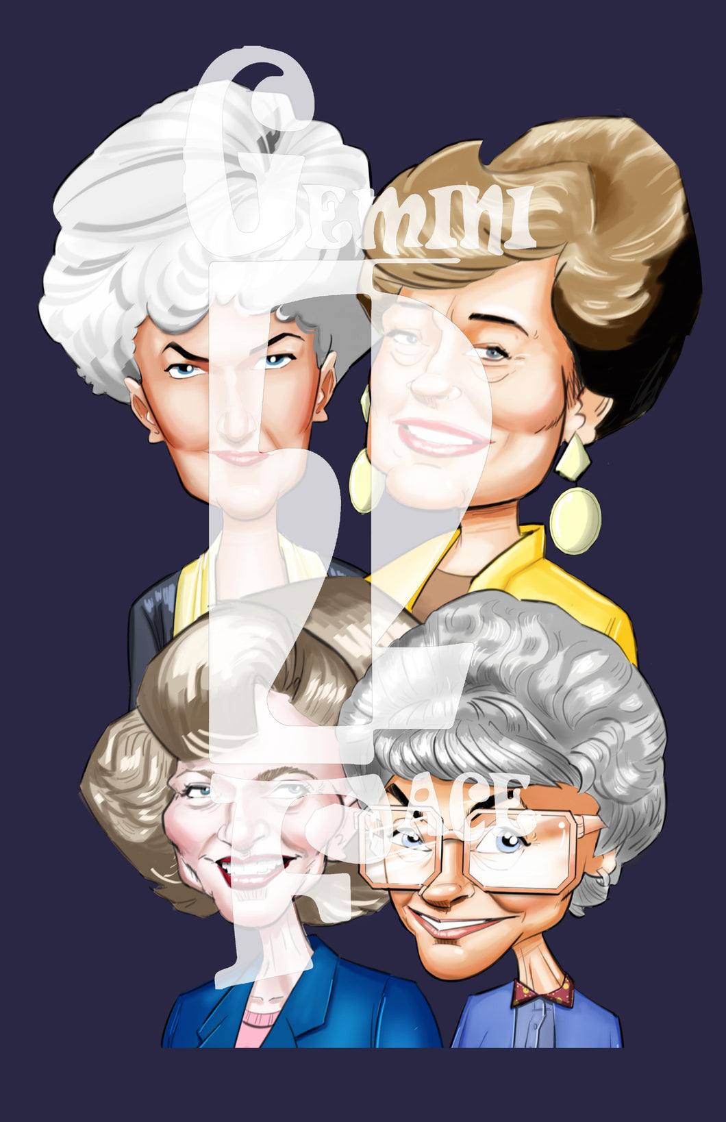 Golden Girls w/o background PNG PNG File Gemini2face Art E-Store 