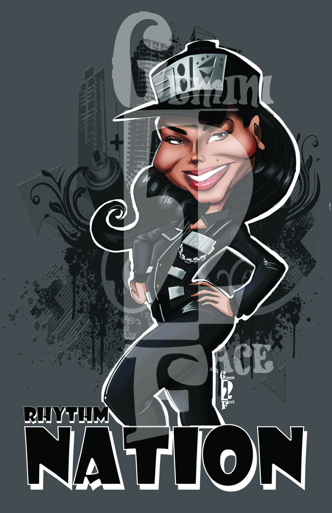 Janet (w\background) PNG PNG File Gemini2face Art E-Store 