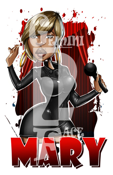 Mary J w/background (exclusive) PNG PNG File Gemini2face Art E-Store 