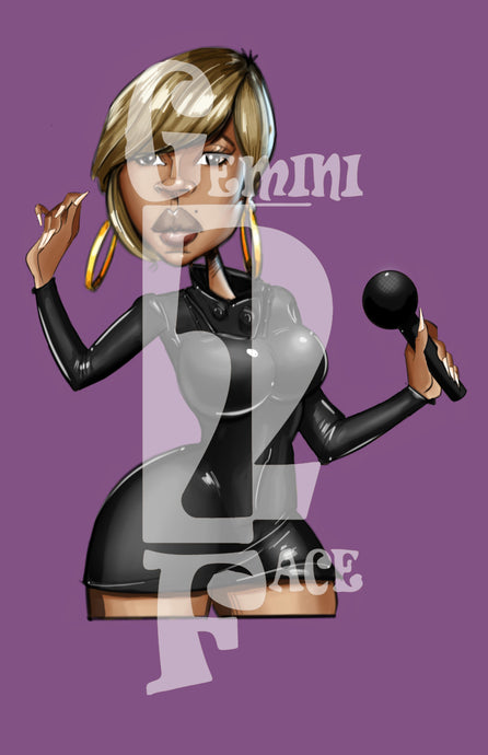 Mary J w/o background (exclusive) PNG PNG File Gemini2face Art E-Store 