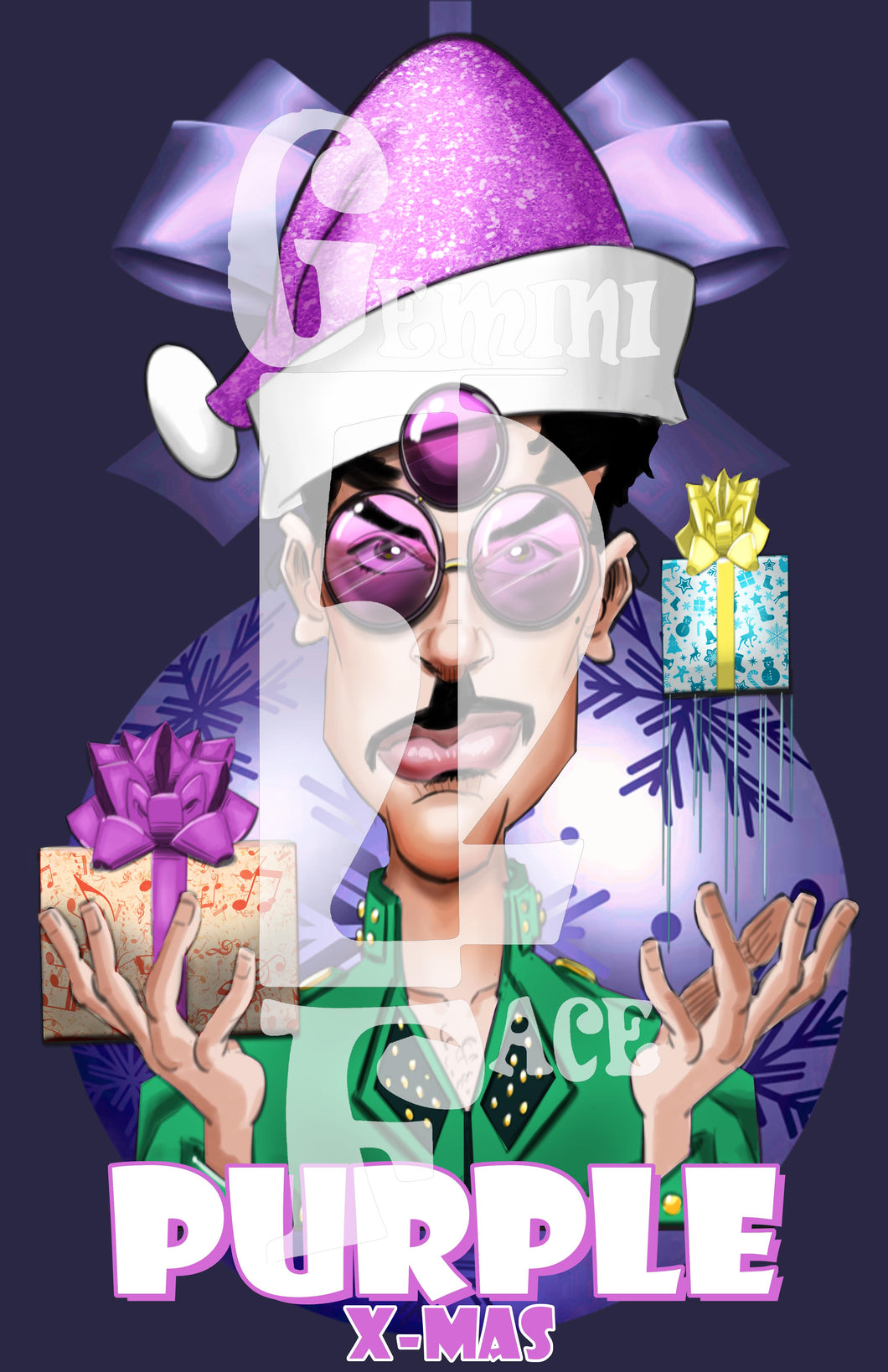 Purple Christmas w/background PNG PNG File Gemini2face Art E-Store 