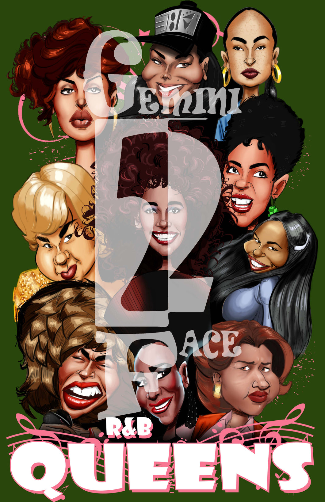 Queens of R&B w/words PNG PNG File Gemini2face Art E-Store 