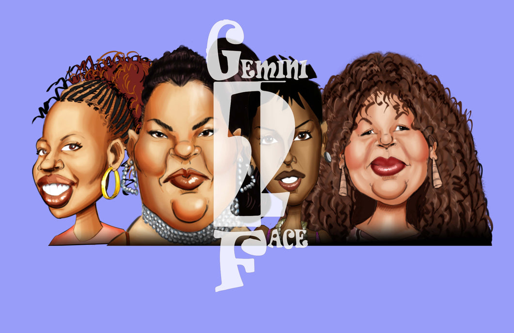 Queens of Comedy w/o background PNG PNG File Gemini2face Art E-Store 