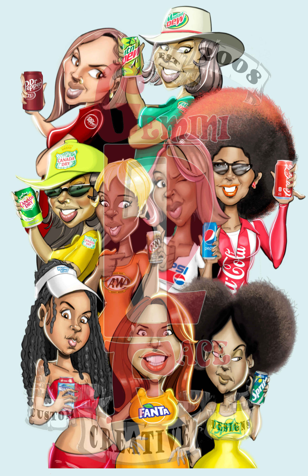 Thirst Quencher Mural w/o background PNG PNG File Gemini2face Art E-Store 