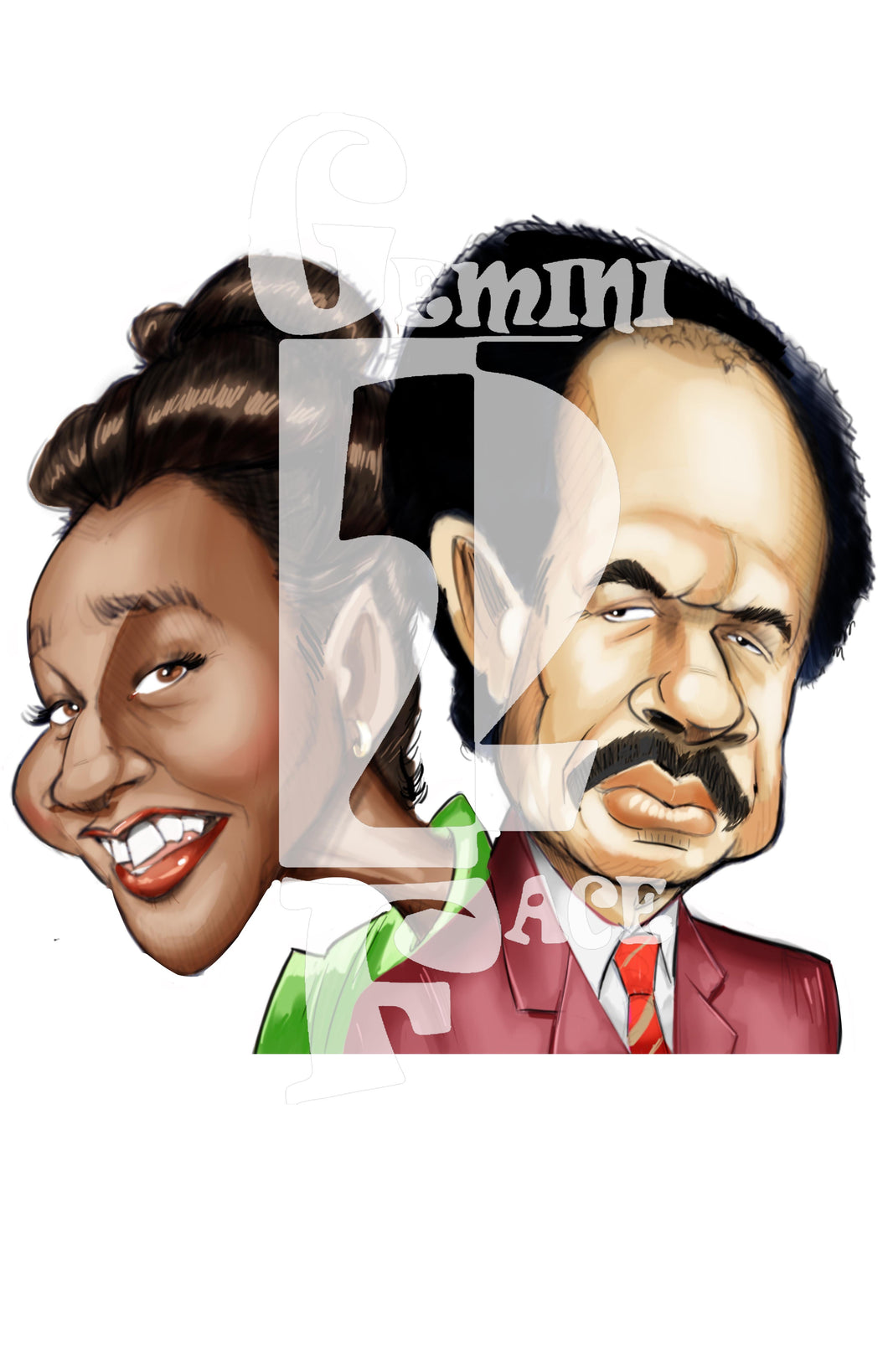 The Jeffersons w/o background (exclusive) PNG PNG File Gemini2face Art E-Store 
