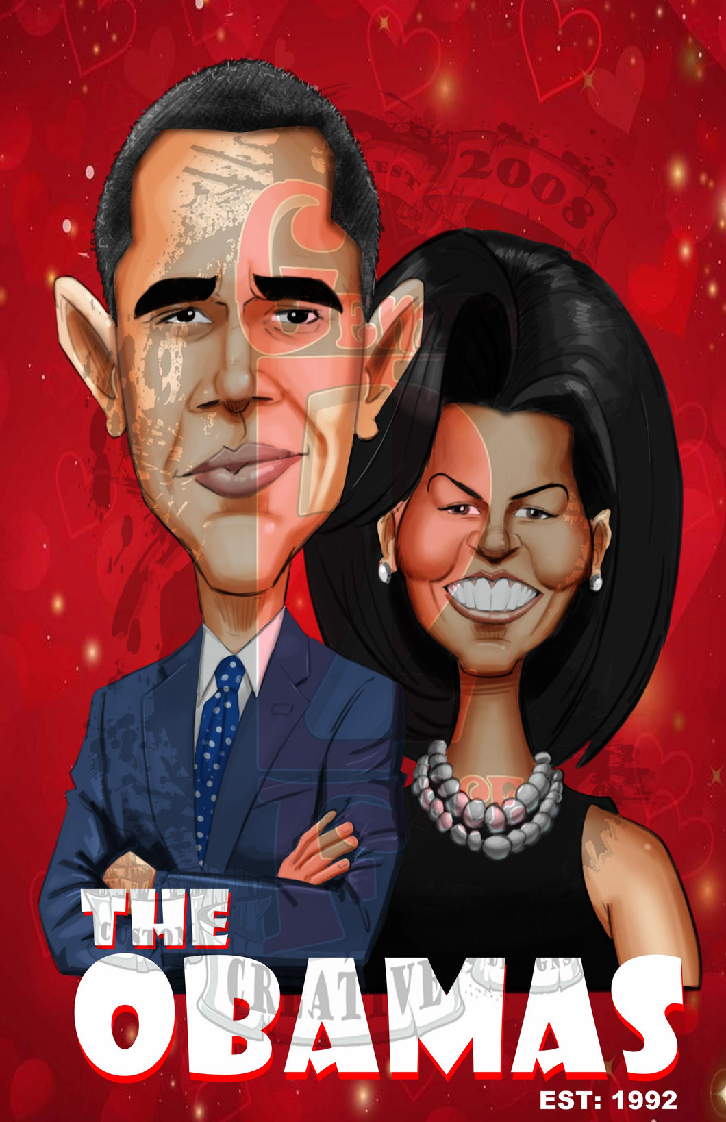 Obamas w/o background PNG PNG File Gemini2face Art E-Store 