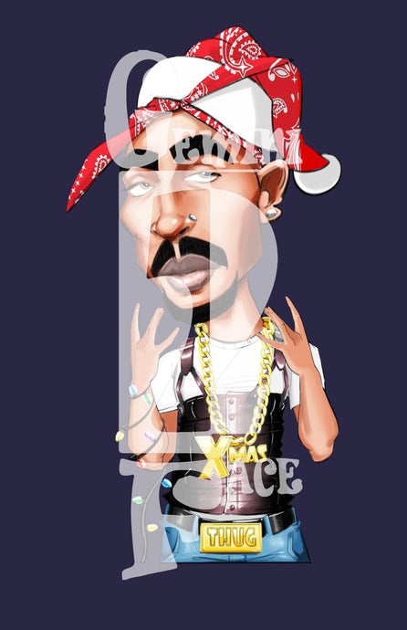 Tupac Christmas w/o background (exclusive) PNG PNG File Gemini2face Art E-Store 