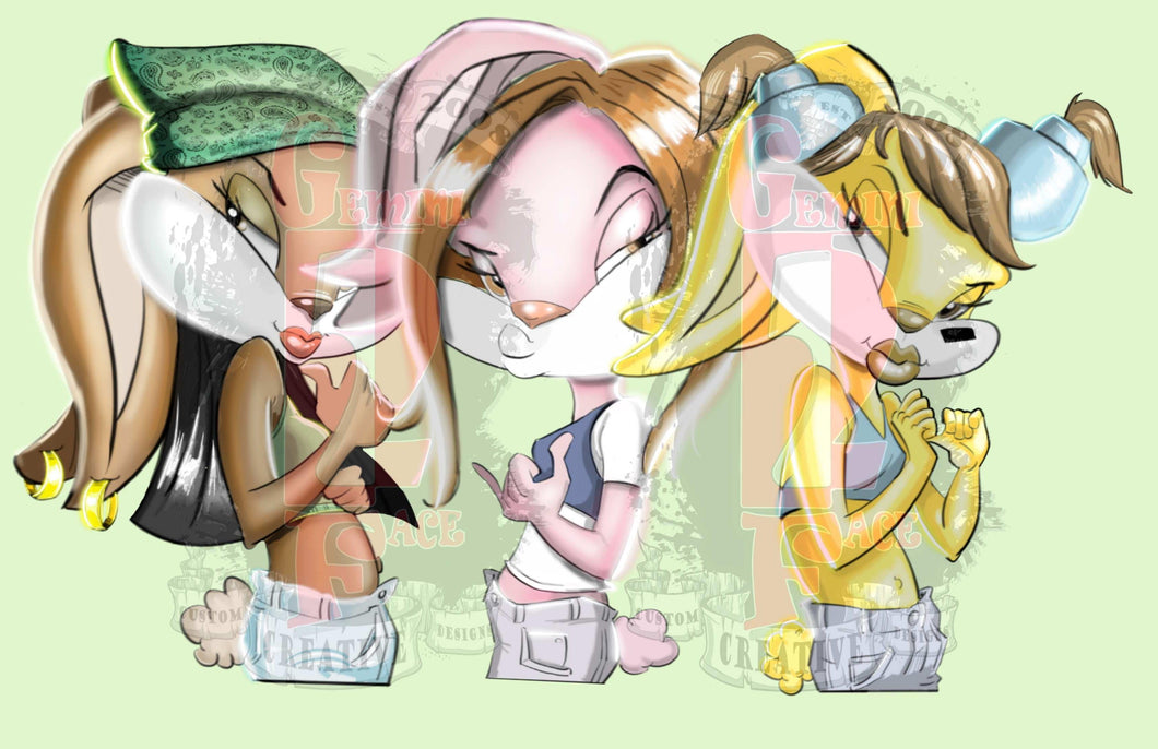 Bunnies w/o background PNG PNG File Gemini2face Art E-Store 