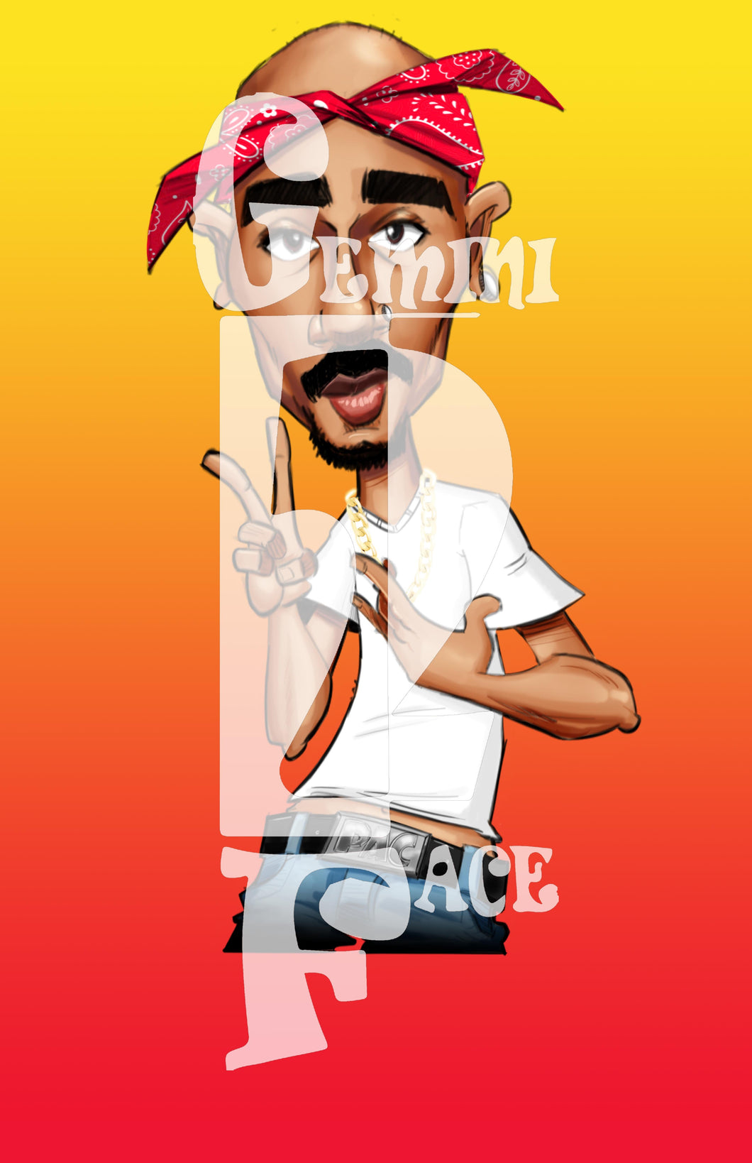 Tupac w/o background (exclusive) PNG (version 3) PNG File Gemini2face Art E-Store 