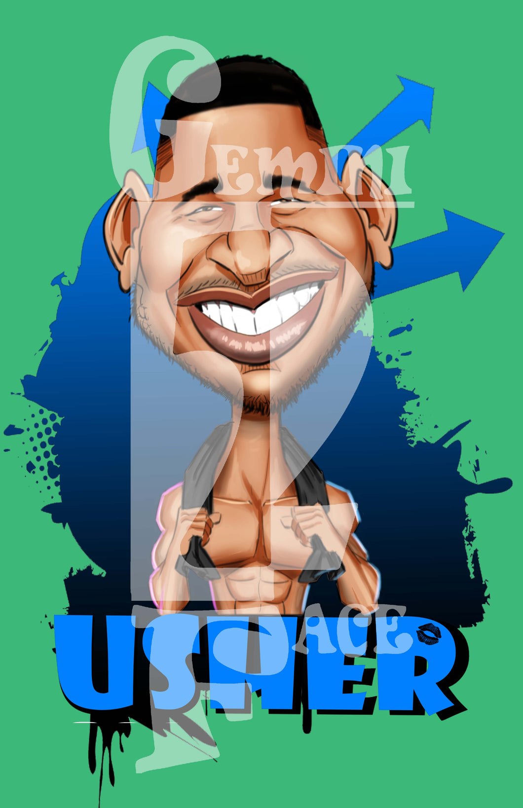 Usher w/background (exclusive) PNG PNG File Gemini2face Art E-Store 
