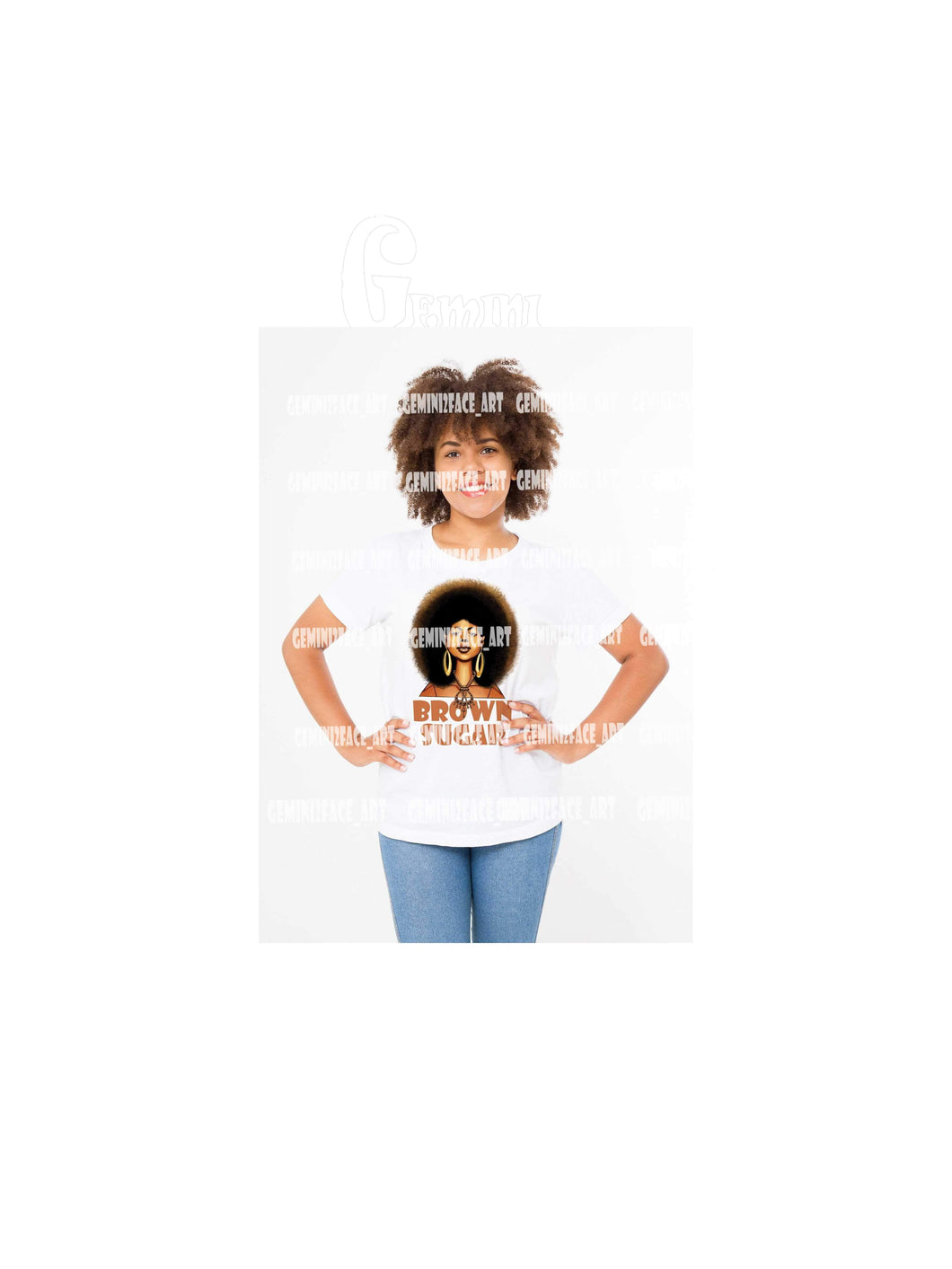 Brown Sugar (DTG) Shirt Gemini2face Art E-Store 