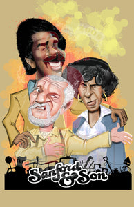 Sanford and Son Crew w/background PNG PNG File Gemini2face Art E-Store 